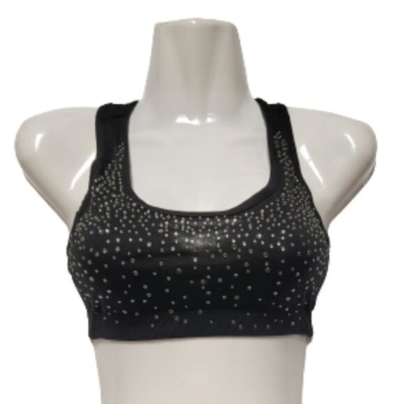 Sexy Black Crop Top Seuquin Tube Top Racer Back Bandeau Short Cami - Size XS/S - Picture 3 of 11